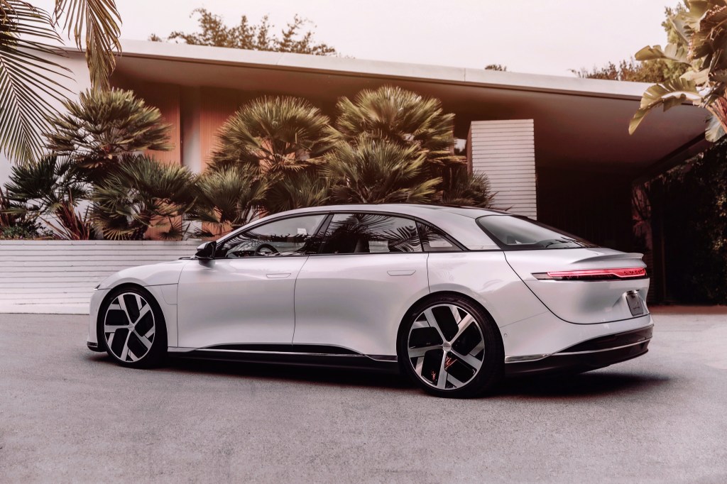 Lucid Motors Air EV parked in driveway