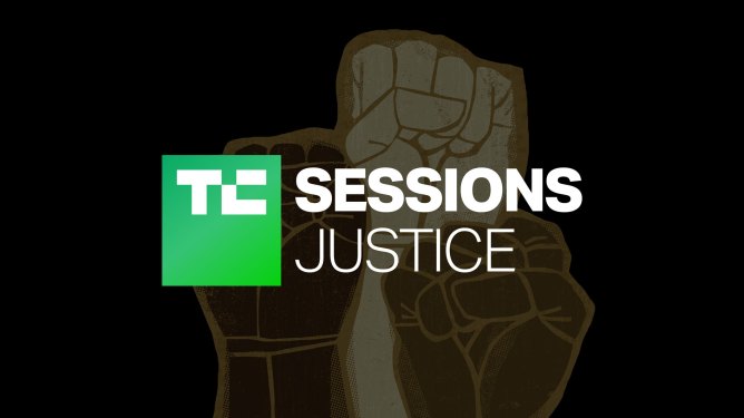 TC Sessions: Justice 2021 (background image of raised fists)