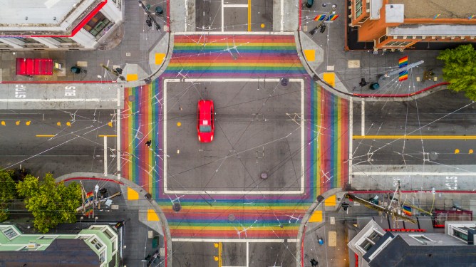 High quality stock aerial photos of the Castro District in San Francisco, California