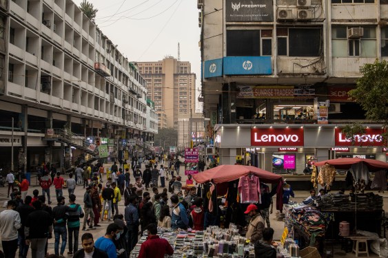 street scene in India