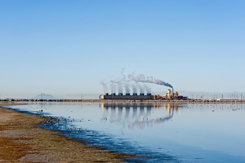 Image of a geothermal power plant Salton Sea, California.