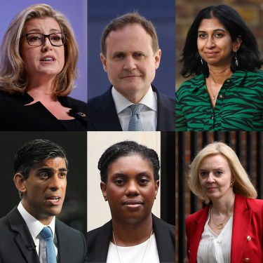 Composite of Tory leadership candidates, Penny Mordaunt, Tom Tugendhat, Suella Braverman, Liz Truss, Kemi Badenoch, Rishi Sunak