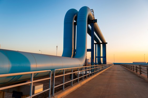 Pipes transporting natural gas