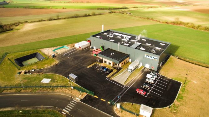 overhead shot of light industrial building