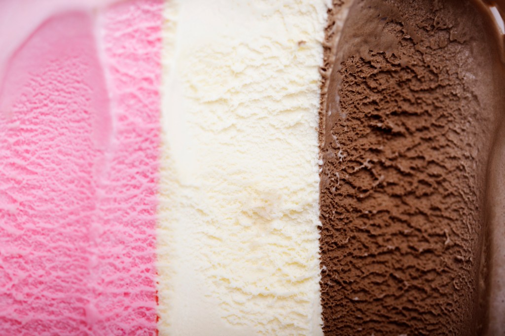 Neapolitan ice cream. Shallow DOF.