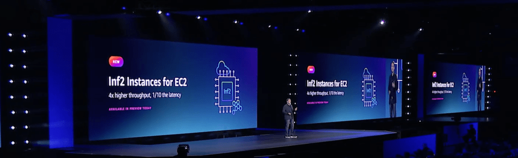 Inf2 instances announcement at AWS re:Invent 2022