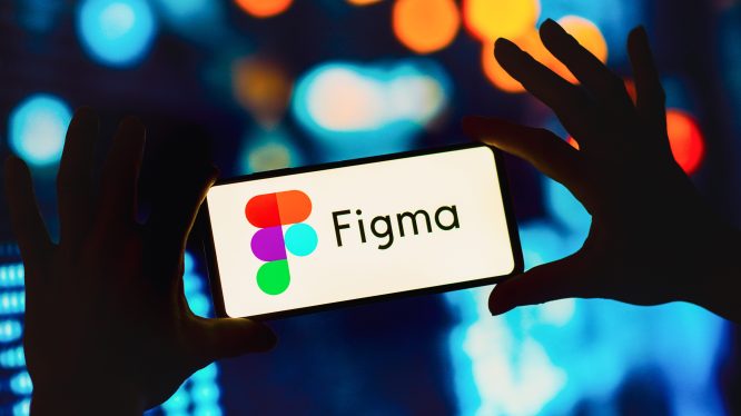 Figma logo seen displayed on a smartphone.