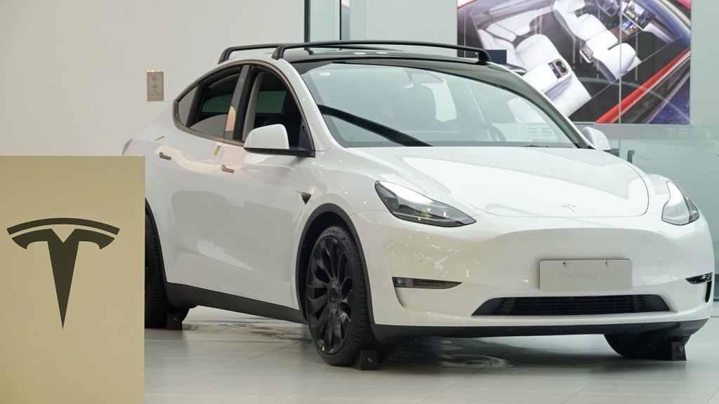 white Tesla