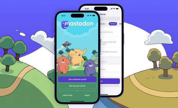 Mastodon displayed on smartphone screens