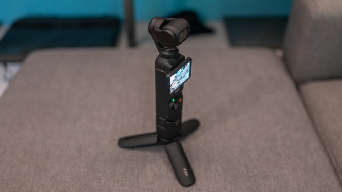 DJI Osmo Pocket 3 with tripod grip and mini tripod