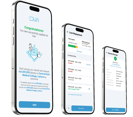 EduFi app repayment screens