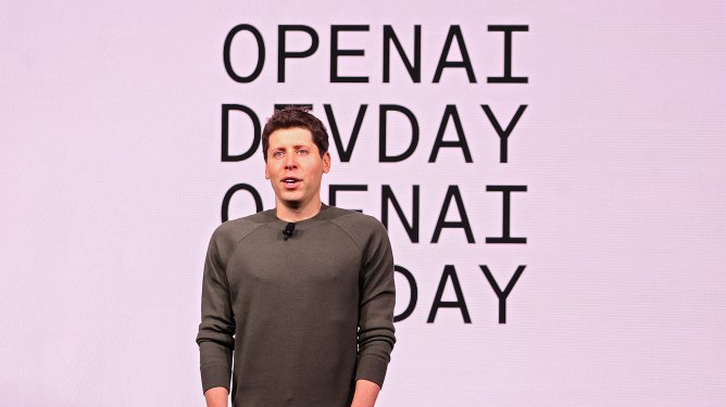 SAN FRANCISCO, CALIFORNIA - NOVEMBER 06: OpenAI CEO Sam Altman smiles during the OpenAI DevDay event on November 06, 2023 in San Francisco, California. Altman delivered the keynote address at the first-ever Open AI DevDay conference.(Photo by Justin Sullivan/Getty Images)