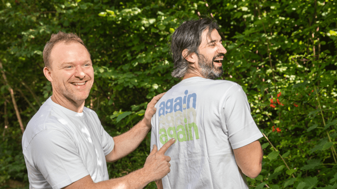 Two of Again Bio's cofounders, Dr. Torbjørn Ølshøj Jensen and Max Kufner.