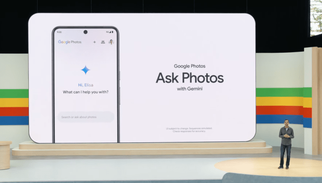 Sundar Pichai presents Google Ask Photos