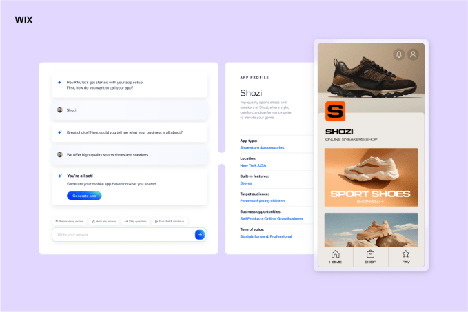 Wix ai app builder