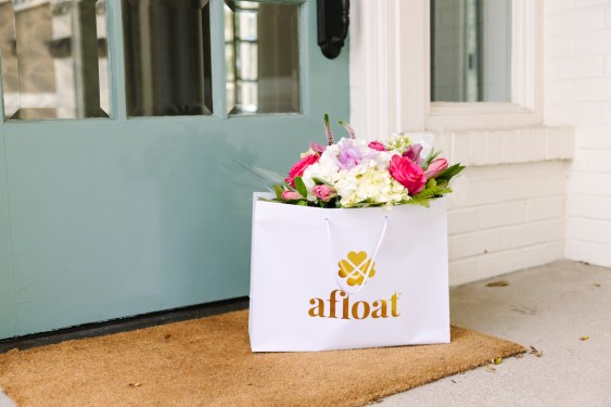 Afloat gift bag left on doorstep