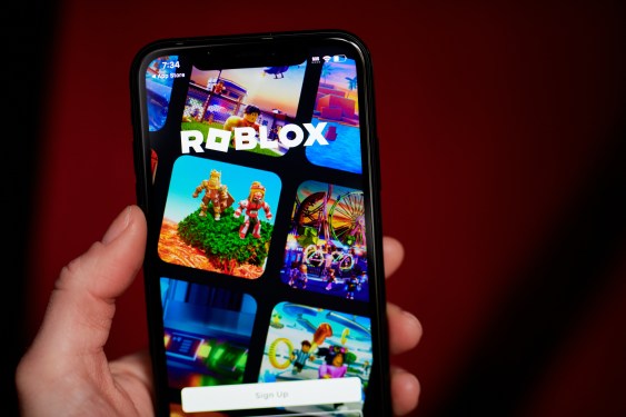 The Roblox app displayed on a smartphone