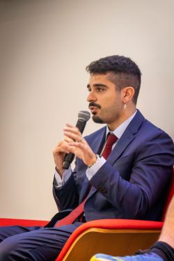 OpenBB co-founder and CEO Didier Lopes speaking at the Future of Finance and AI conference at Cornell