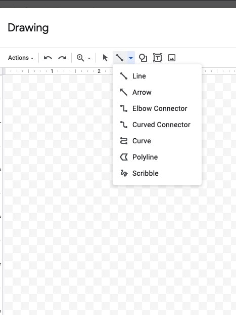 Google Docs Drawing Line Menu