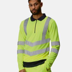 Regatta High Visibility Pro Long Sleeve Polo Shirt