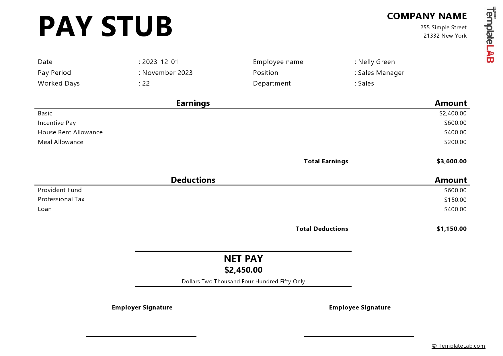 15 Free Pay Stub Templates [Word, Excel, PDF] TemplateLab