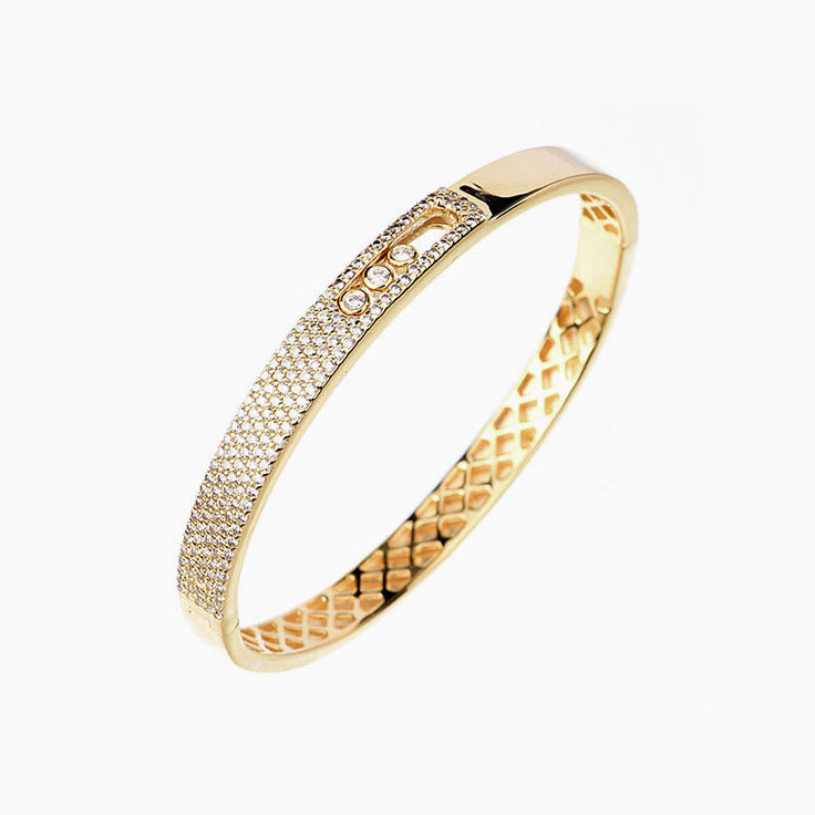 Gold and diamond bangle