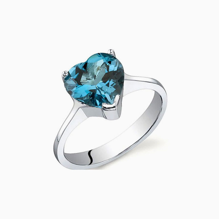 Classic London Blue Topaz Heart Ring