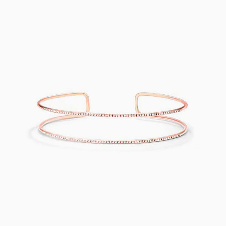 Double Row Diamond Cuff Bracelet