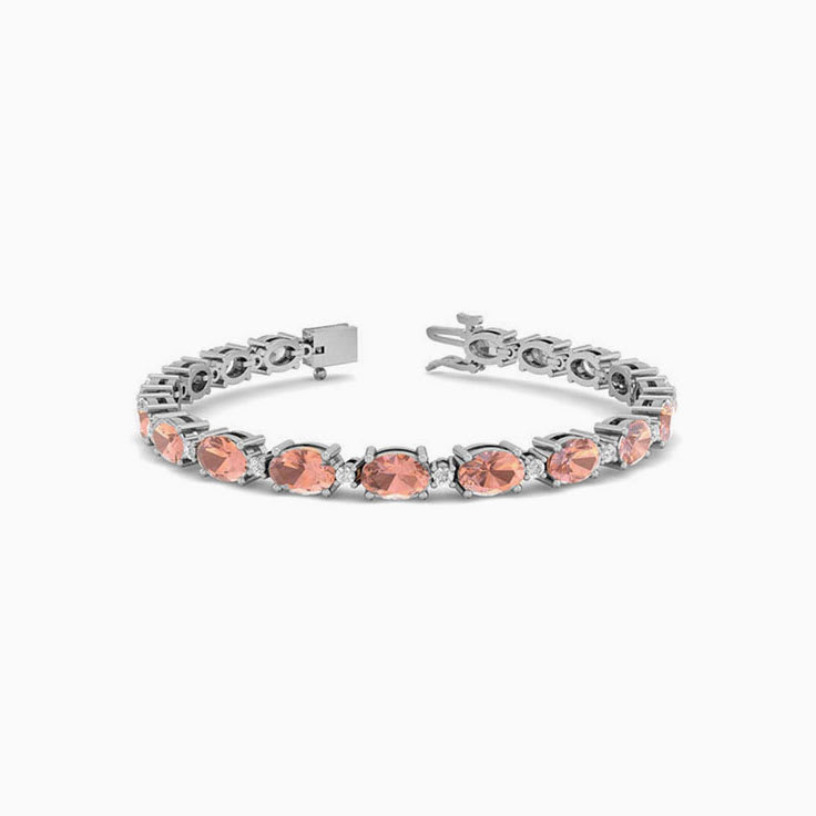 Morganite And Diamond Tennis Bracelet