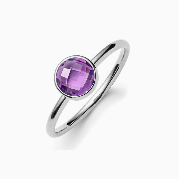 Bezel Set Amethyst Ring