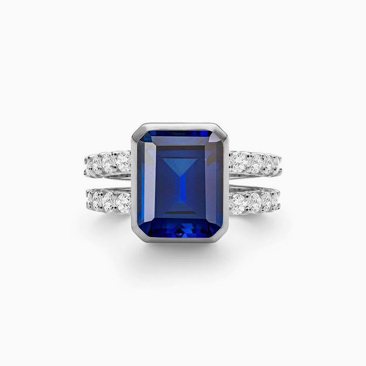 Sapphire And Diamond Split Band