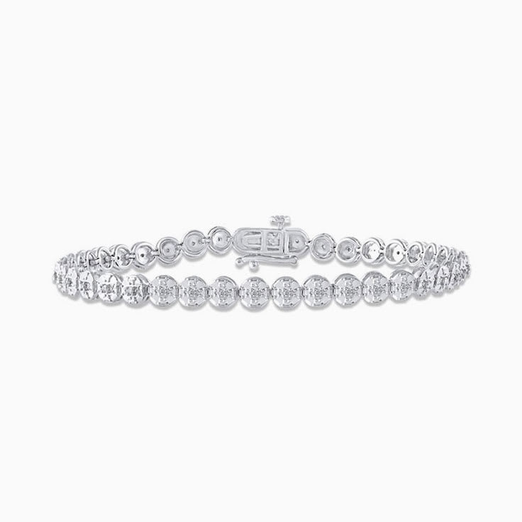 Round Cut Disc Shape Tennis Bracelet