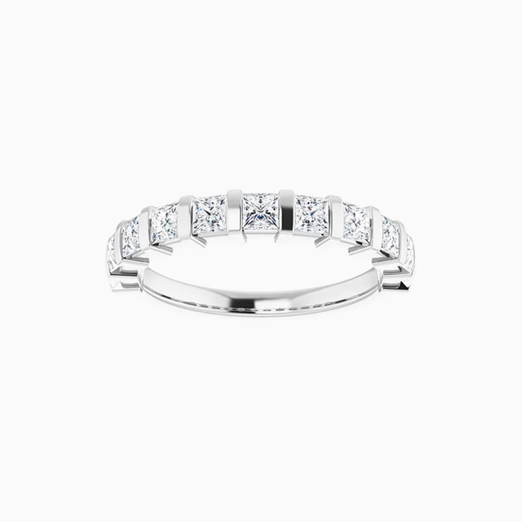 1 carat Princess cut wedding band