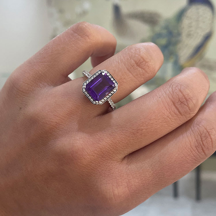 Amethyst engagement ring