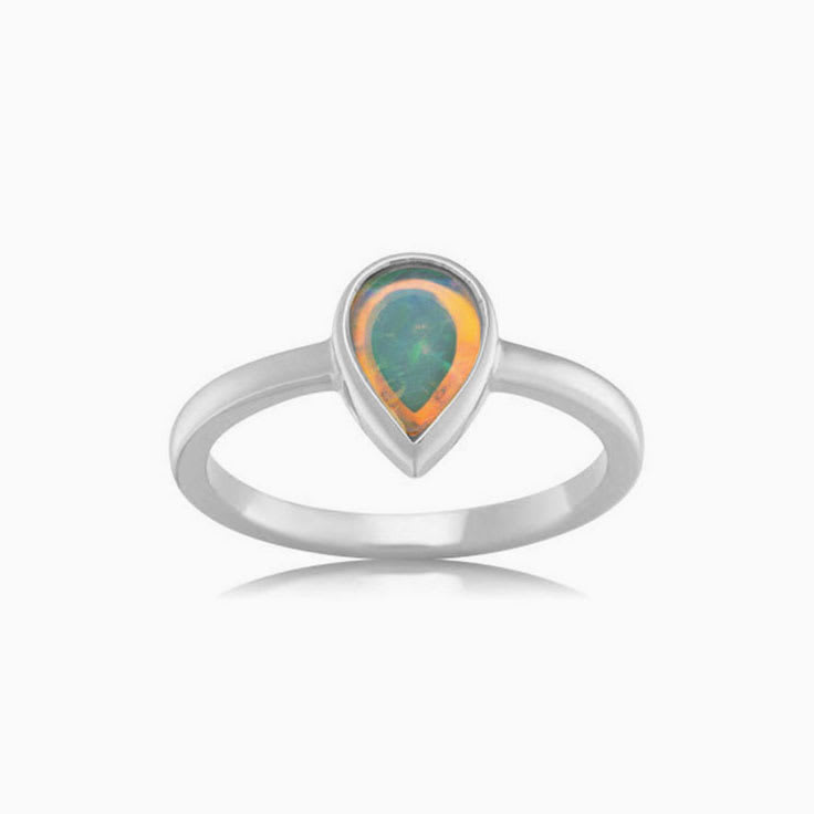 Bezel set opal ring