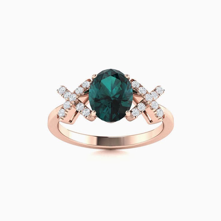 Alexandrite and diamond ring