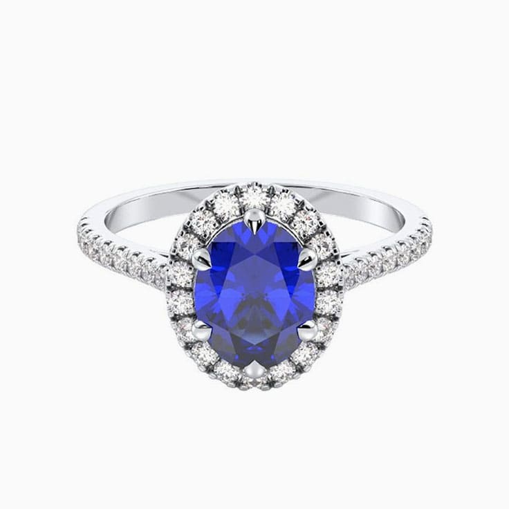 Blue sapphire engagement ring