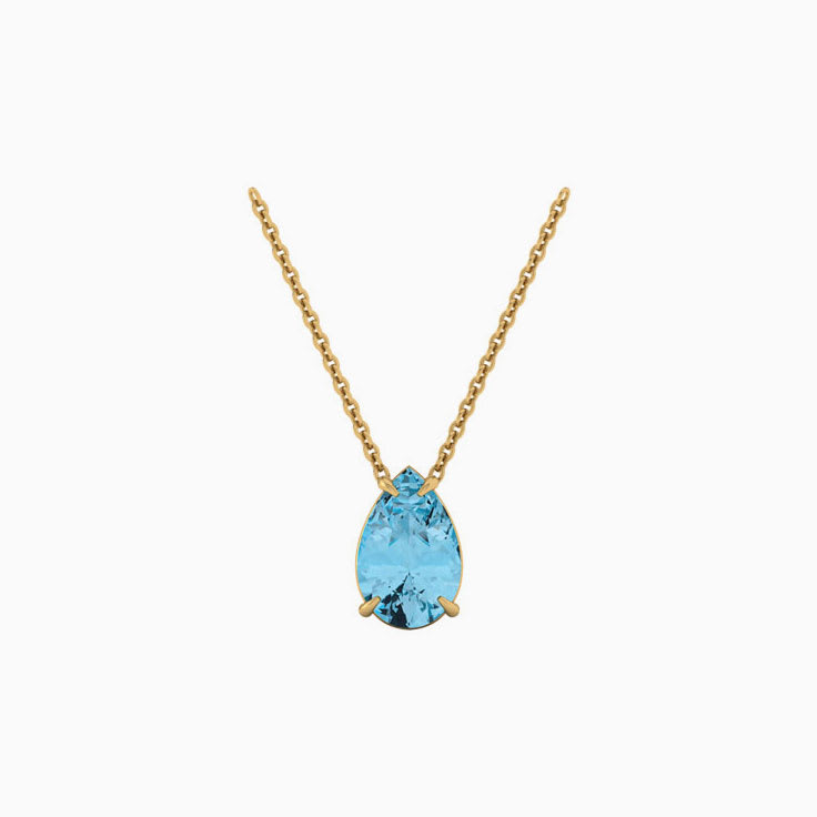 Pear Blue Topaz Necklace