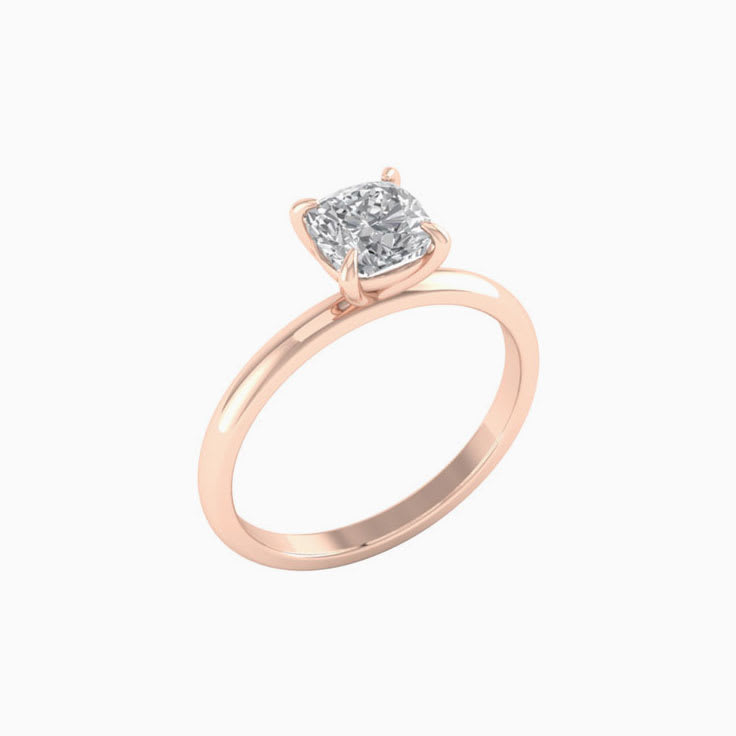 1ct Cushion Square Cut Mossanite Engagement Ring