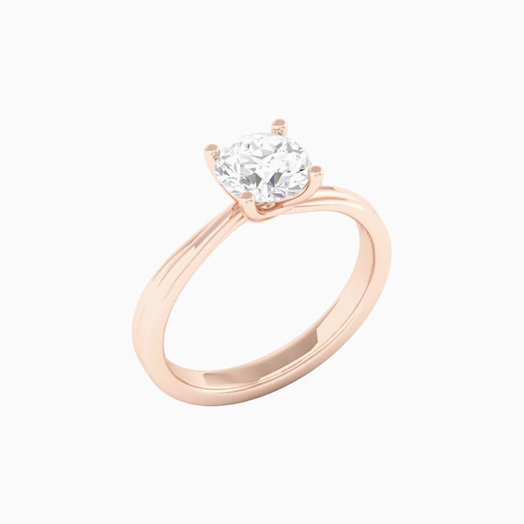 1 Carat Round Lab Diamond Engagement Ring