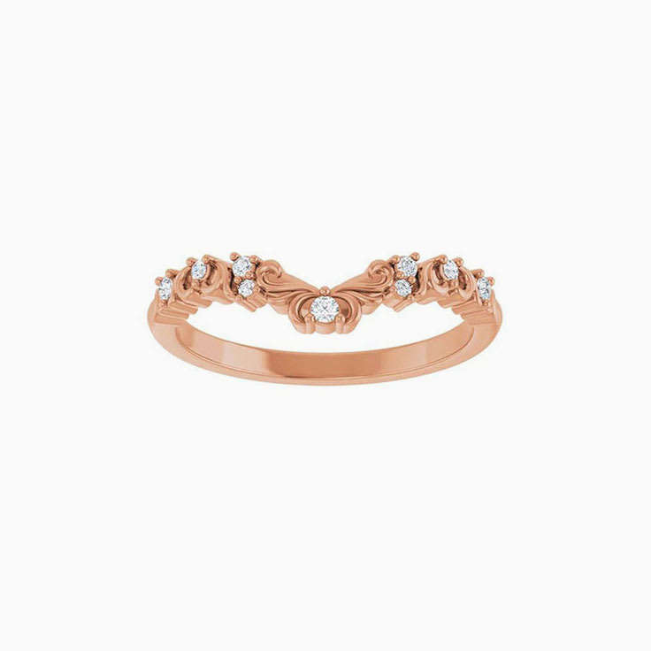 Art deco Diamond Contour Band