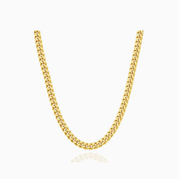 Diamond cut mens solid gold chain