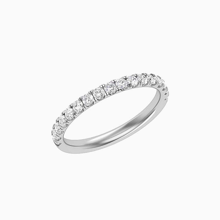 3 points Scalloped Pave Diamond Ring