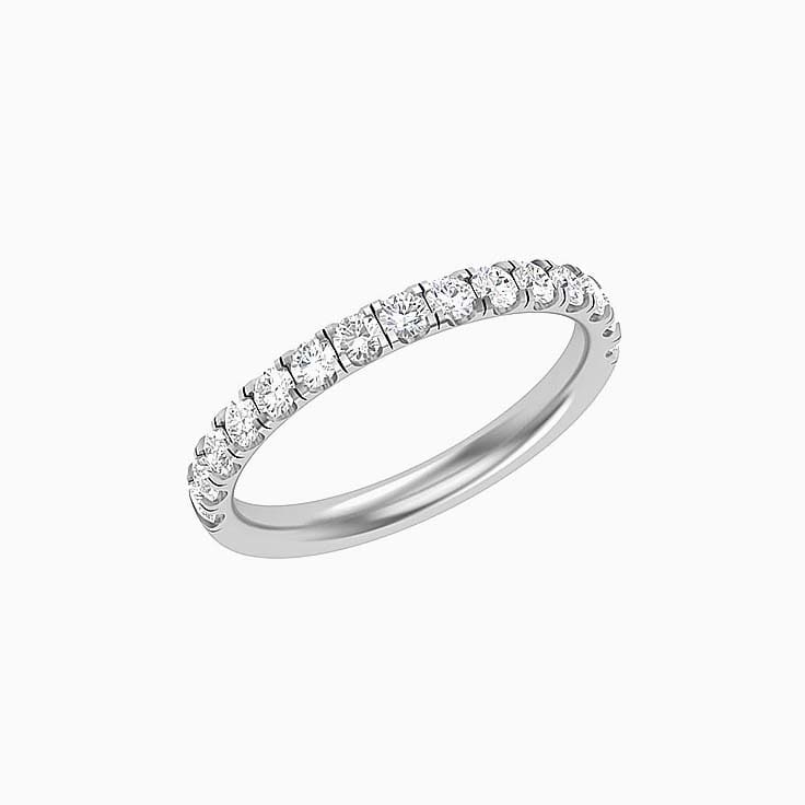 4 points Scalloped Pave Diamond Ring