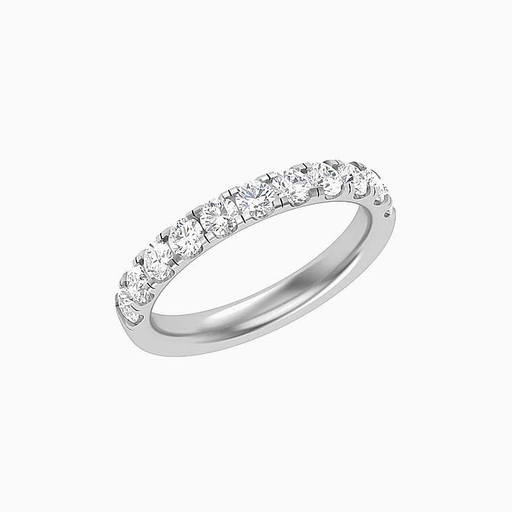 8 points Scalloped Pave Diamond Ring