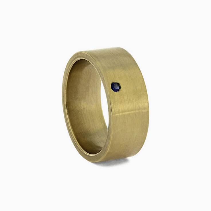 8mm flat profile solid mens ring