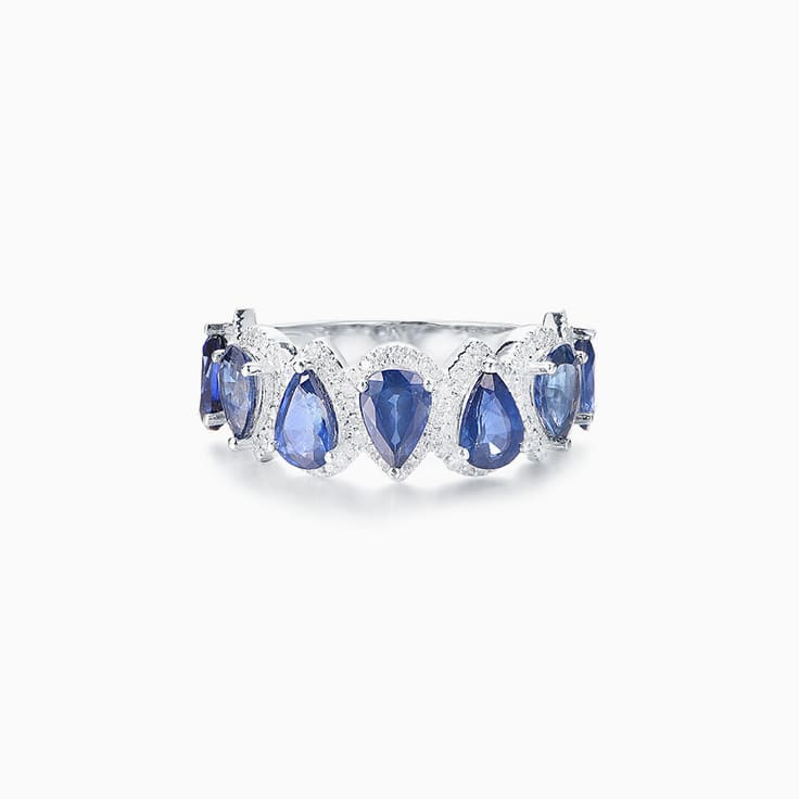 Pear Cut Blue Sapphire Band