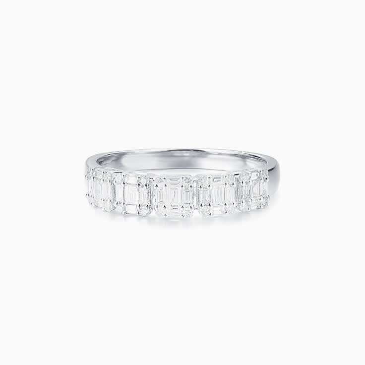 Baguette Cluster Diamond Band