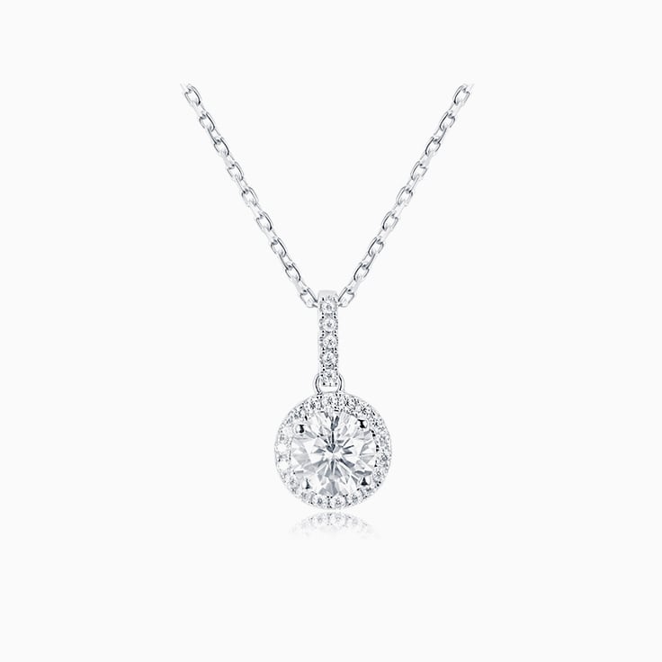 Solitaire Halo Pendant