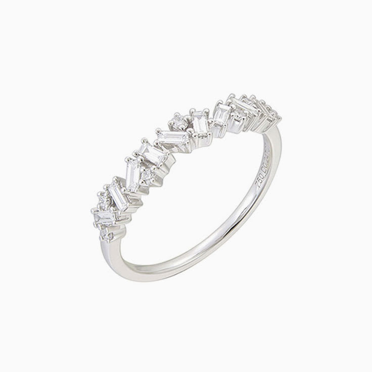 Baguette and round diamond ring 3563